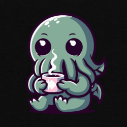 Printti t-paita Cthulhu kahvilla: Kapeampi leikkaus