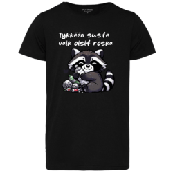 Kestävä pesukarhu t-paita tykkään susta