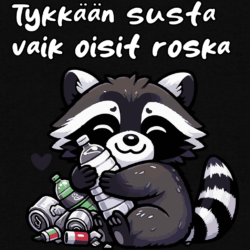 Kestävä pesukarhu t-paita tykkään susta