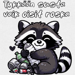 Kestävä pesukarhu t-paita tykkään susta
