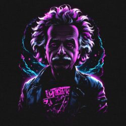 Cyberpunk Einstein t-paidan mallikuva, rasteroitu